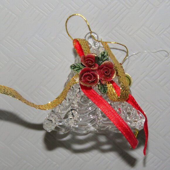Lot of 4 Vintage Clear Spun Glass CrystalHanging Christmas Holiday Ornaments - Picture 9 of 15